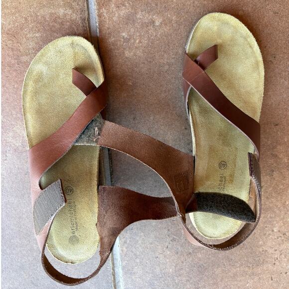 Eric Michael Leather Strappy Comfort Sandals with Cork Soles  EU 40 US 9 - 9.5 - Picture 7 of 11